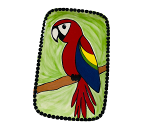 Bakersfield Scarlet Macaw Plate