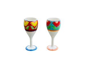 Bakersfield Floral Wine Glass Set